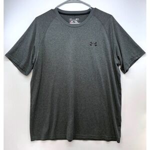 Under Armour HeatGear Loose Heather Gray Sleek Athletic Tee Sz L Athleisure Gym